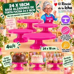 RI-0010868 24 X 18cm Base Alzadores De Torta Fucsia 24 X 18cm Feliz