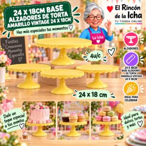 RI-0010870 24 X 18cm Base Alzadores De Torta Amarillo Vintage 24 X 18cm Feliz
