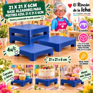 RI-0010917 21 X 21 X 6cm Base Alzadores Para Postres Azul 21 X 21 X 6cm Feliz