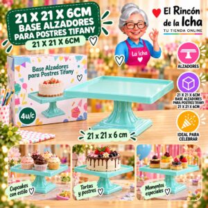 RI-0010920 21 X 21 X 6cm Base Alzadores Para Postres Tifany 21 X 21 X 6cm Feliz