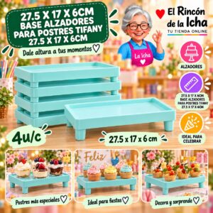 27.5 X 17 X 6cm Base Alzadores Para Postres Tifany 27.5 X 17 X 6cm Feliz