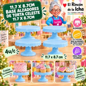 11.7 X 8.7cm Base Alzadores De Torta Celeste 11.7 X 8.7cm Feliz
