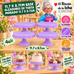 11.7 X 8.7cm Base Alzadores De Torta Morado 11.7 X 8.7cm Feliz