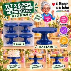 11.7 X 8.7cm Base Alzadores De Torta Azul 11.7 X 8.7cm Feliz