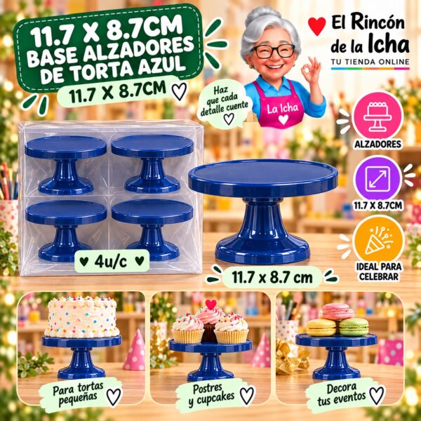 RI-0010955 11.7 X 8.7cm Base Alzadores De Torta Azul 11.7 X 8.7cm Feliz