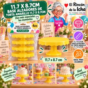 11.7 X 8.7cm Base Alzadores De Torta Amarillo 11.7 X 8.7cm Feliz