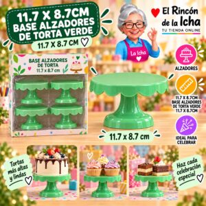 11.7 X 8.7cm Base Alzadores De Torta Verde 11.7 X 8.7cm Feliz