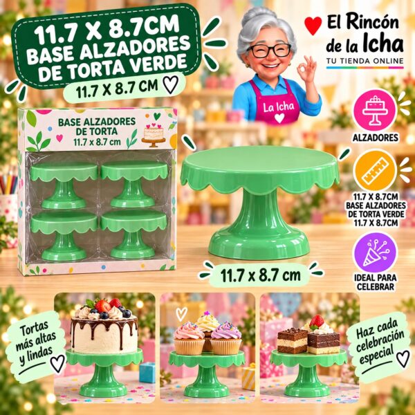 RI-0010957 11.7 X 8.7cm Base Alzadores De Torta Verde 11.7 X 8.7cm Feliz