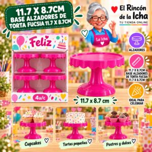 11.7 X 8.7cm Base Alzadores De Torta Fucsia 11.7 X 8.7cm Feliz