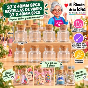 37 X 40mm 8pcs Botellas De Vidrio 37 X 40mm 8pcs Feliz