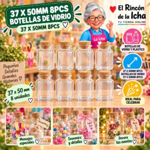 37 X 50mm 8pcs Botellas De Vidrio 37 X 50mm 8pcs Feliz