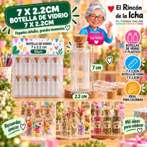 7 X 2.2cm Botella De Vidrio 7 X 2.2cm Feliz