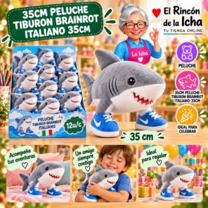 RI-0010996 35cm Peluche Tiburon Brainrot Italiano 35cm Feliz