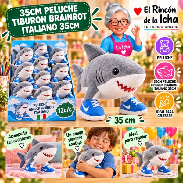 RI-0010996 35cm Peluche Tiburon Brainrot Italiano 35cm Feliz
