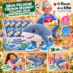 RI-0010998 38cm Peluche Tiburon Brainrot Italiano 38cm Feliz