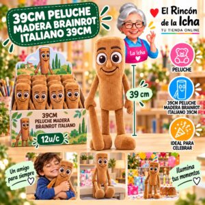 RI-0010999 39cm Peluche Madera Brainrot Italiano 39cm Feliz