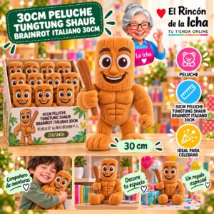 RI-0011004 30cm Peluche Tungtung Shaur Brainrot Italiano 30cm Feliz