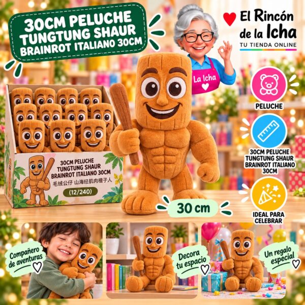 RI-0011004 30cm Peluche Tungtung Shaur Brainrot Italiano 30cm Feliz