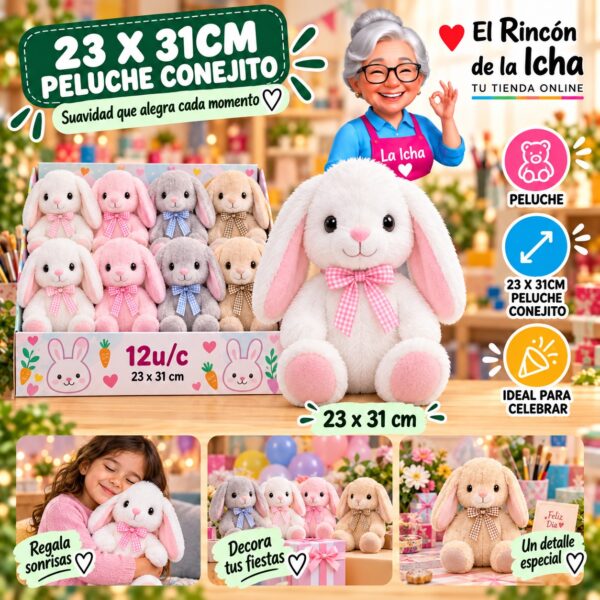 23 X 31cm Peluche Conejito Feliz