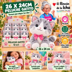 RI-0011014 26 X 24cm Peluche Gatito Feliz