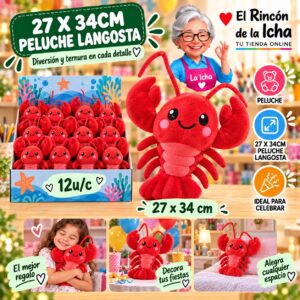 RI-0011018 27 X 34cm Peluche Langosta Feliz