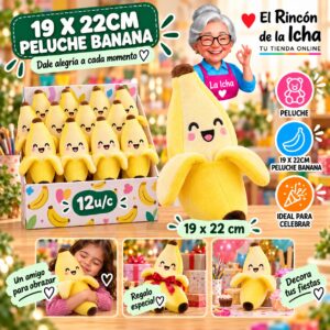 RI-0011020 19 X 22cm Peluche Banana Feliz