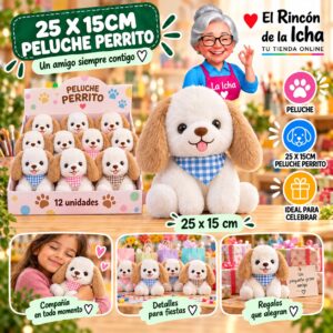 RI-0011021 25 X 15cm Peluche Perrito Feliz