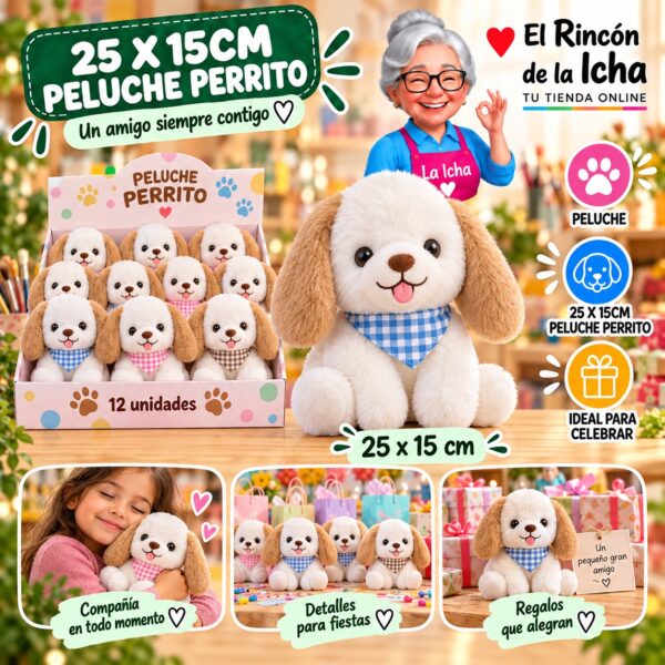 25 X 15cm Peluche Perrito Feliz