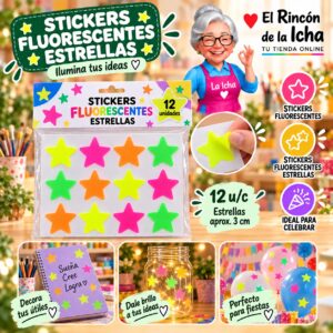 RI-0011034 Stickers Fluorescentes Estrellas Feliz