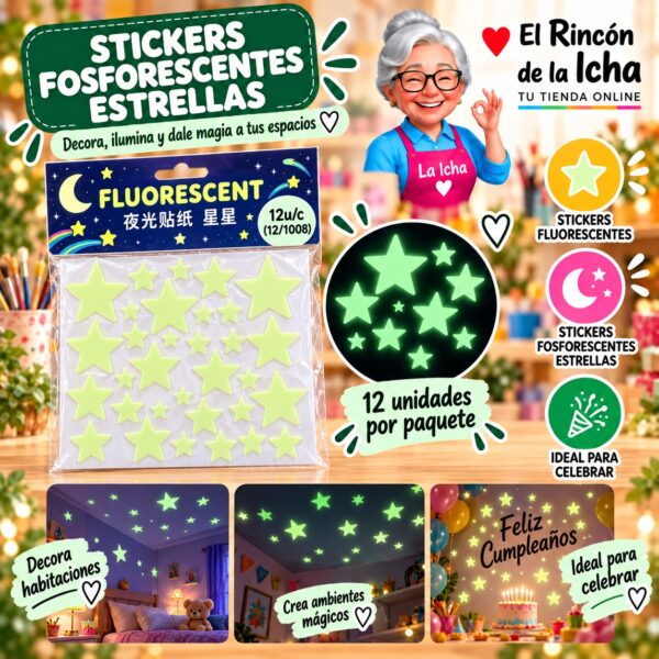 RI-0011039 Stickers Fosforescentes Estrellas Feliz Ref. 132256