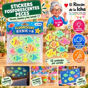 RI-0011040 Stickers Fosforescentes Peces Feliz