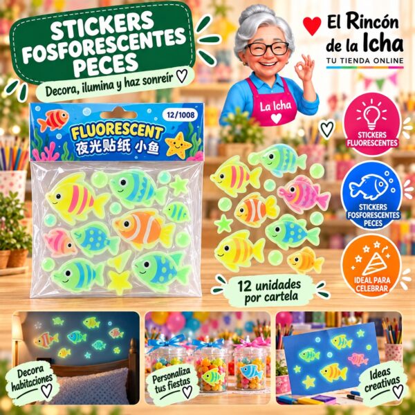 Stickers Fosforescentes Peces Feliz