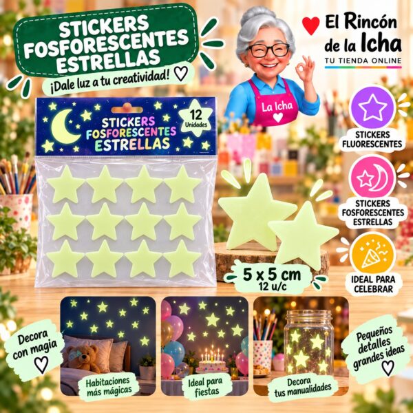 RI-0011044 Stickers Fosforescentes Estrellas Feliz Ref. 132261