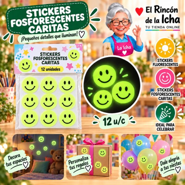RI-0011045 Stickers Fosforescentes Caritas Feliz Ref. 132262