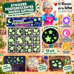 RI-0011046 Stickers Fosforescentes Diseños Surtidos Feliz