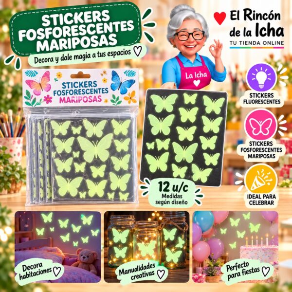 Stickers Fosforescentes Mariposas Feliz