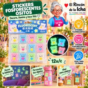 RI-0011049 Stickers Fosforescentes Ositos Feliz