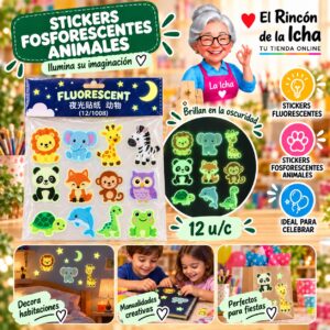 RI-0011051 Stickers Fosforescentes Animales Feliz