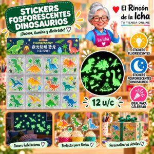RI-0011052 Stickers Fosforescentes Dinosaurios Feliz Ref. 132269