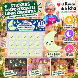 RI-0011053 Stickers Fosforescentes Lunas Crecientes Feliz