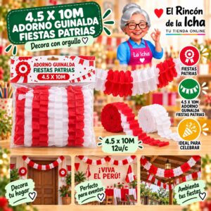 RI-0011060 4.5 X 10m Adorno Guinalda Fiestas Patrias Feliz