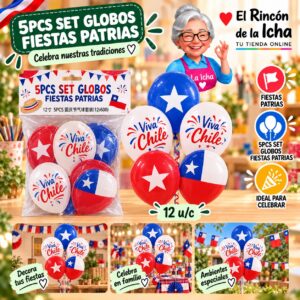 RI-0011062 5pcs Set Globos Fiestas Patrias Feliz Ref. 420121