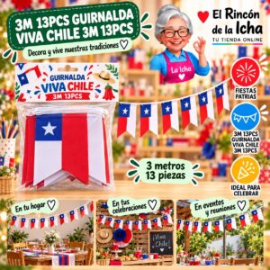RI-0011067 3m 13pcs Guirnalda Viva Chile 3m 13pcs Feliz