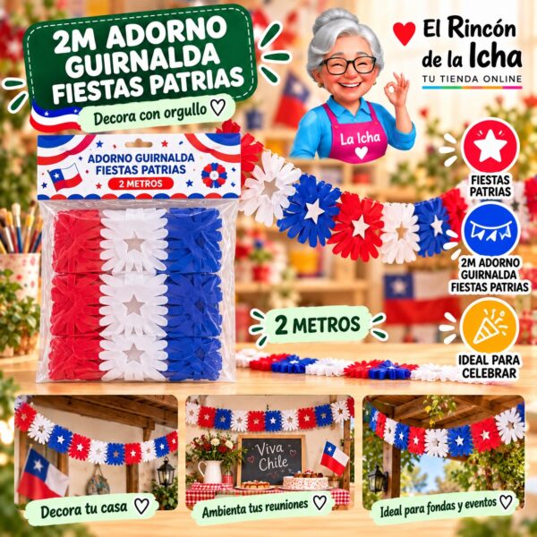 2m Adorno Guirnalda Fiestas Patrias Feliz Ref. 420032
