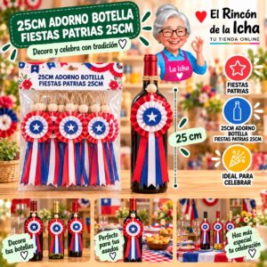 RI-0011073 25cm Adorno Botella Fiestas Patrias 25cm Feliz