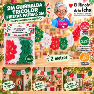 RI-0011075 2m Guirnalda Tricolor Fiestas Patrias 2m Feliz