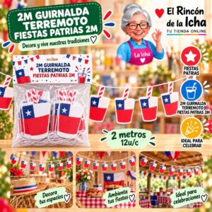 RI-0011079 2m Guirnalda Terremoto Fiestas Patrias 2m Feliz Ref. 420055