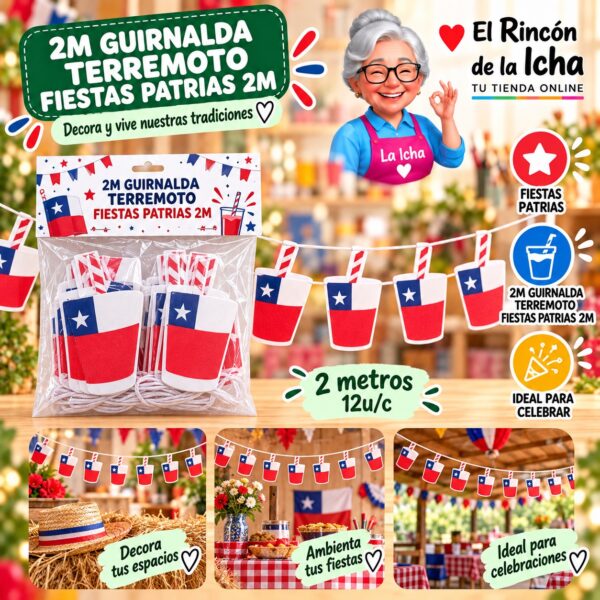 RI-0011079 2m Guirnalda Terremoto Fiestas Patrias 2m Feliz Ref. 420055