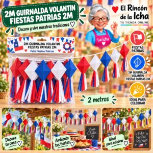 RI-0011080 2m Guirnalda Volantin Fiestas Patrias 2m Feliz Ref. 420056