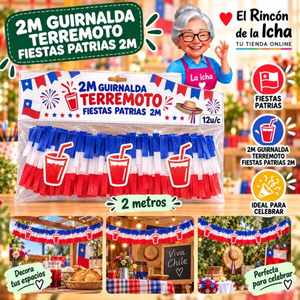 RI-0011090 2m Guirnalda Terremoto Fiestas Patrias 2m Feliz Ref. 420078